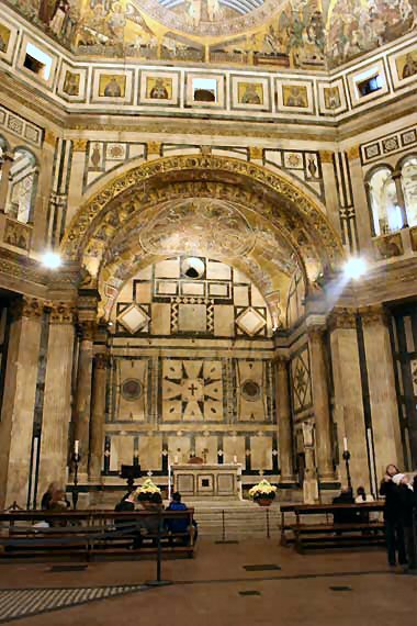 View towards the altar inside the Baptistery