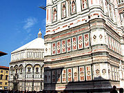 The lower levels with the hexagonal panels, lozenges and statues