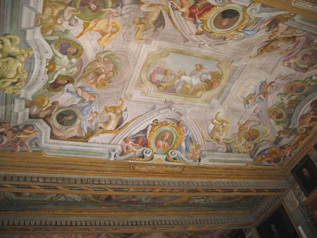 Ceiling frescos in the main corridor Uffizi Ceiling
